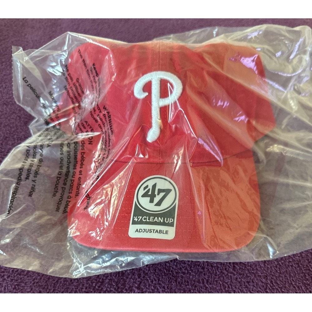'47 Brand One Size Philadelphia Phillies MLB Clean Up Adjustable Hat Red Cotton